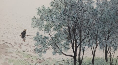 Angling beneath Green Foliage