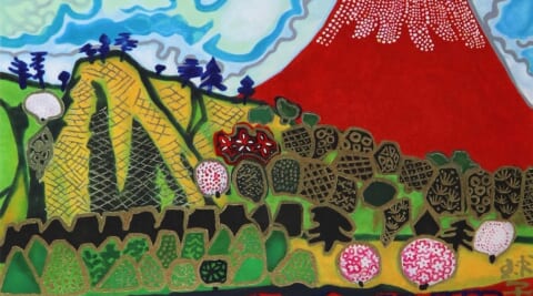 Flowers Blossoming and Mt. Fuji