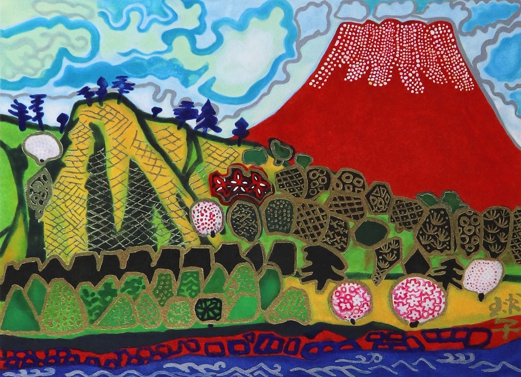 Flowers Blossoming and Mt. Fuji